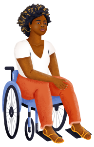 Black person in wheelchair