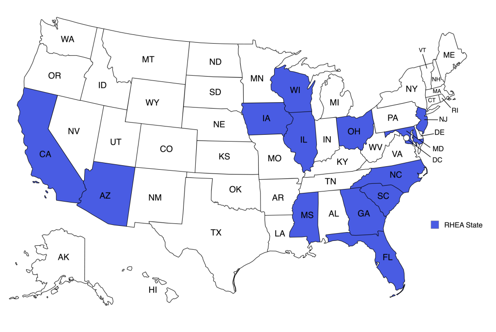 Map of RHEA State Policy Backgrounds