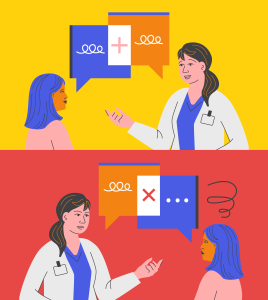 Graphic of communication between patient and provider