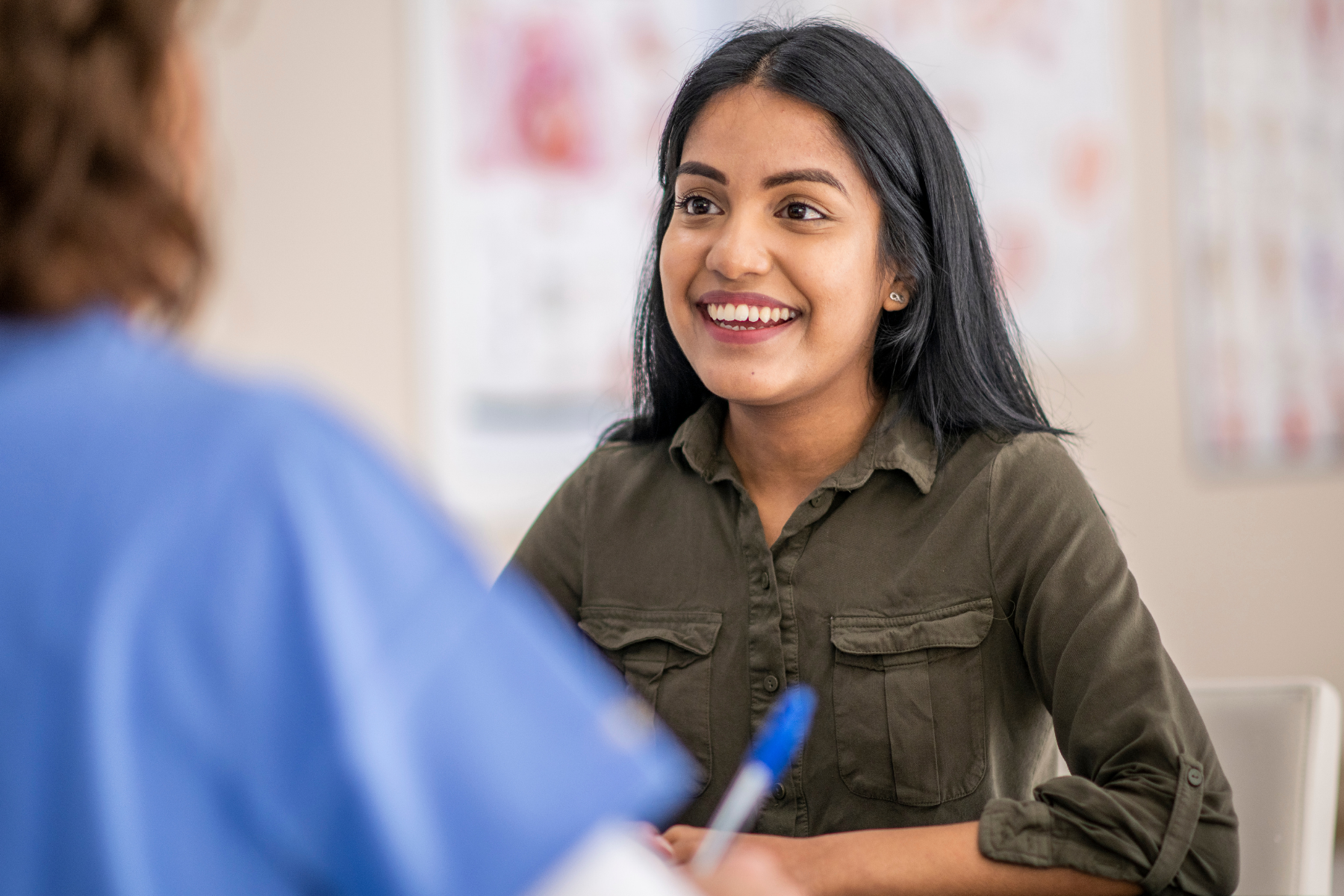 Young person at doctor's visit
