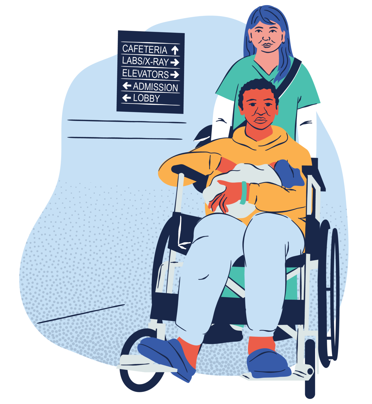 Birthing person being discharged