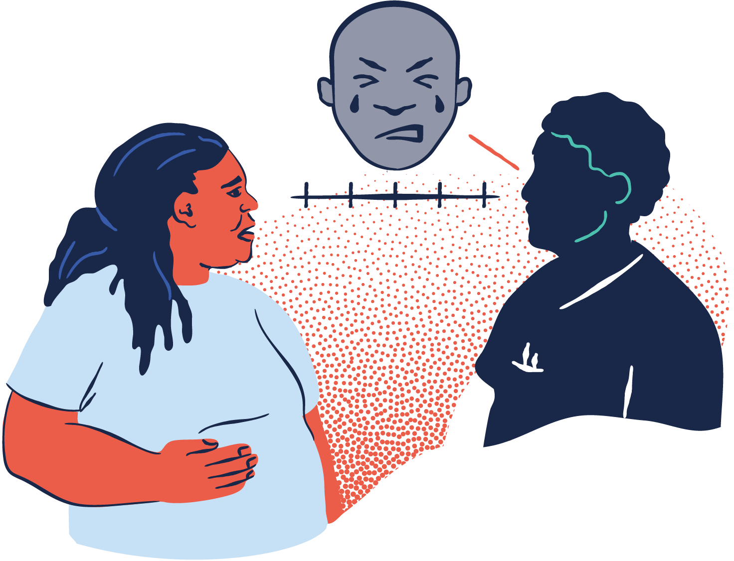 Clinician evaluating a patient's pain