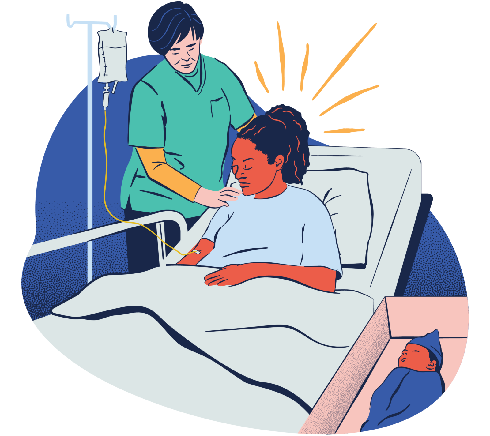 Patient in hospital bed